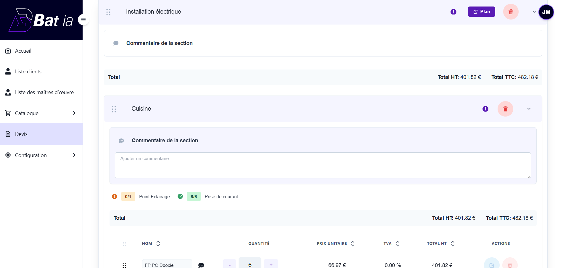 BAT IA - Signature électronique du devis